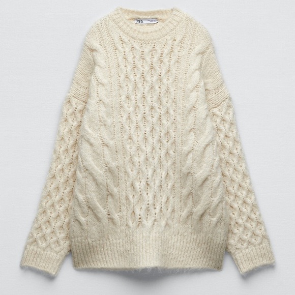 Zara Sweaters - NWT Zara Cable Knit Sweater Ecru